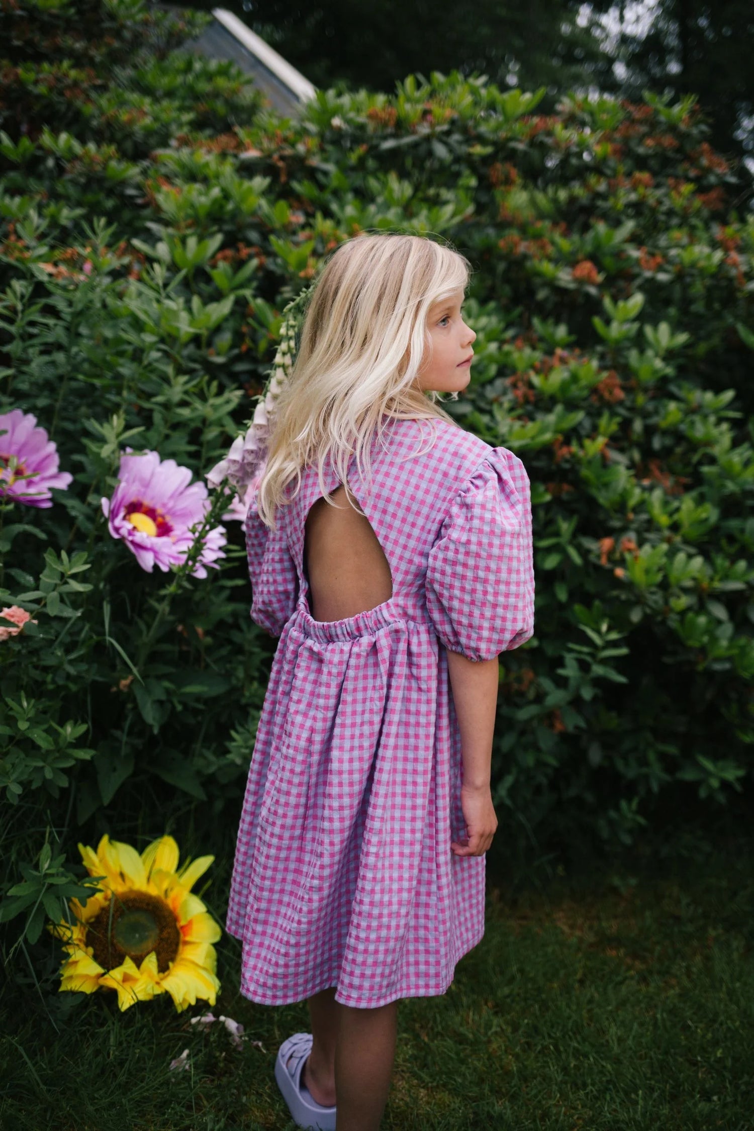 SASSY CHECKED DRESS LAVENDER