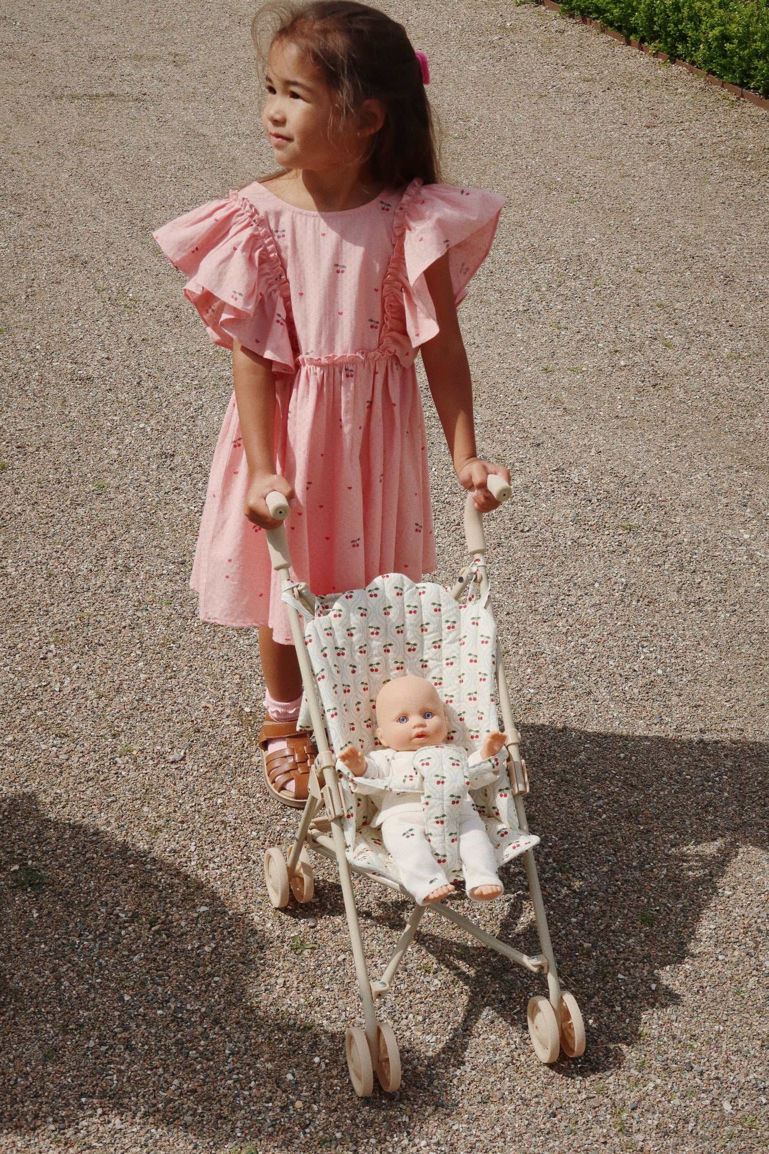 DOLL STROLLER - CHERRY MOTIF