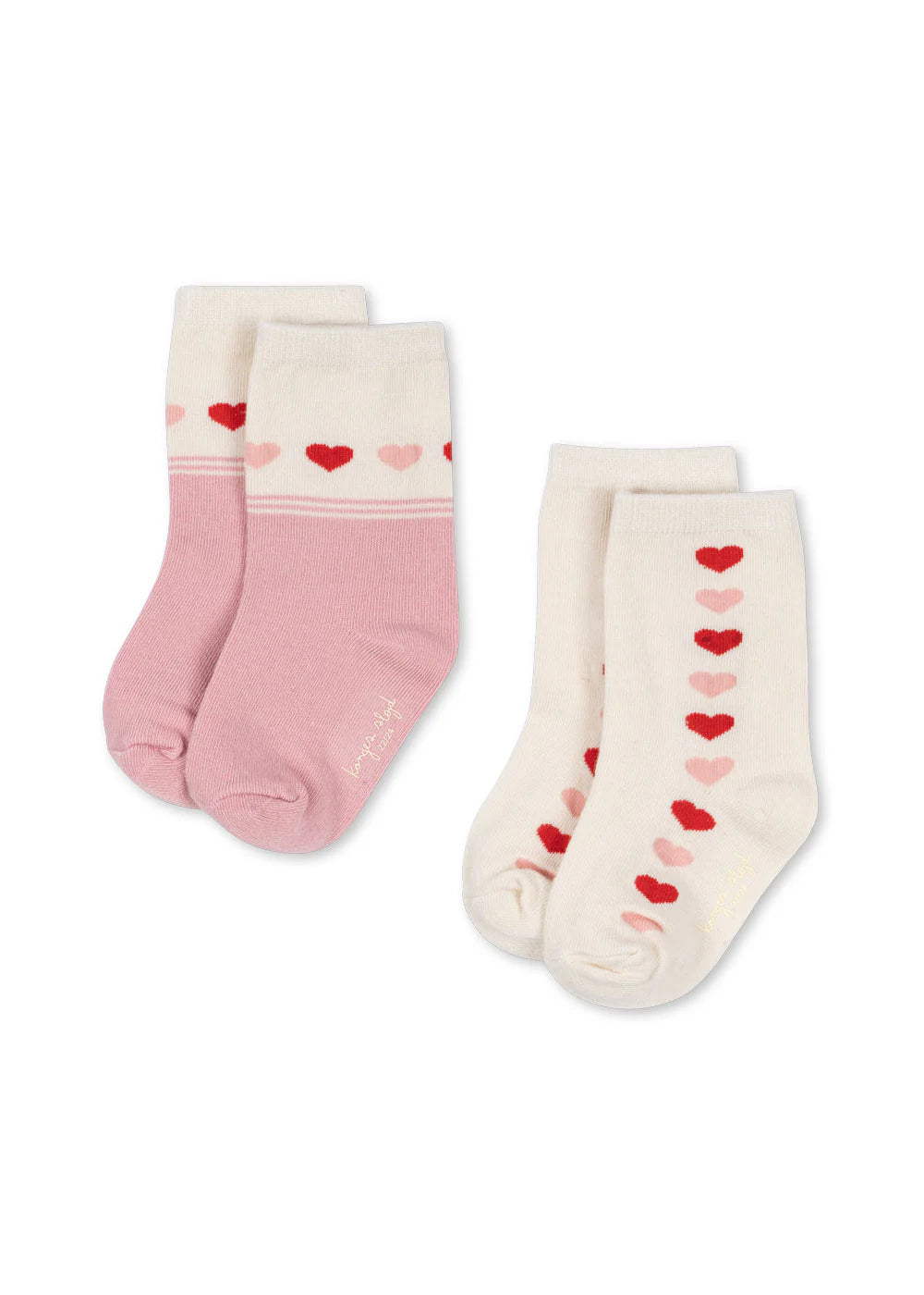 2 PACK JAQUARD SOCKS - HEART