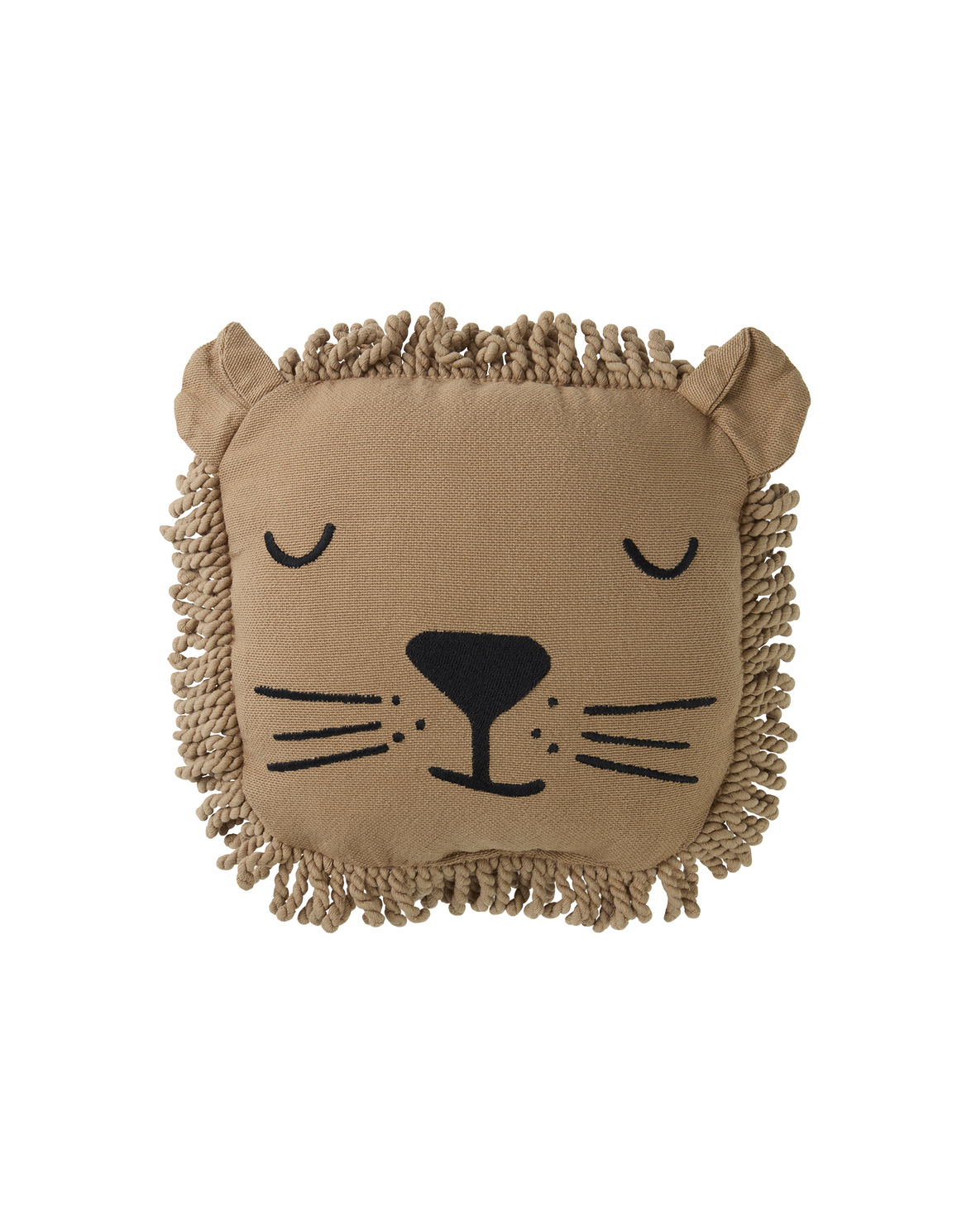 EMBROIDERED CUSHION LION LANDSCAPE