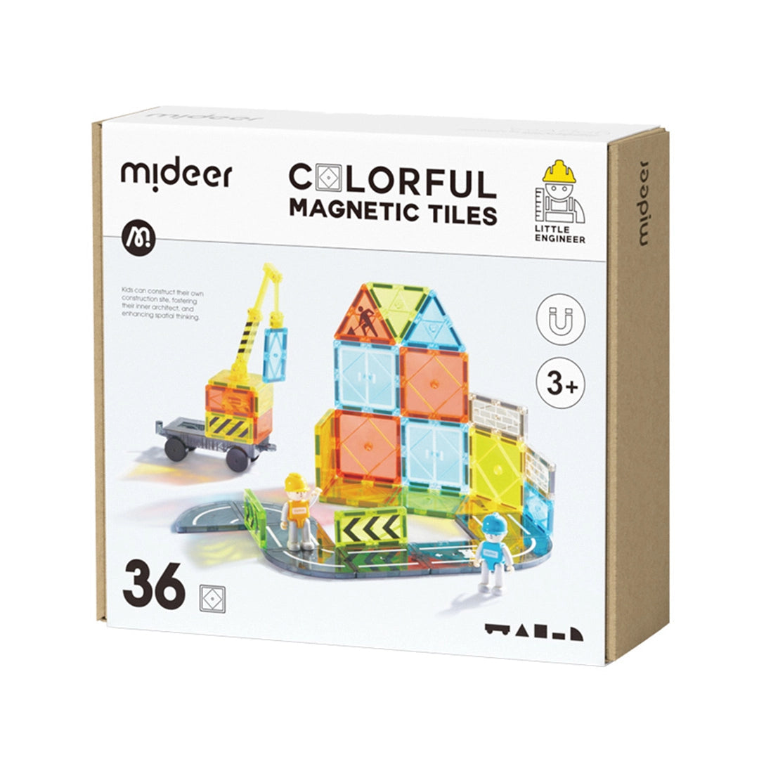 COLORFUL MAGNETIC TILES - LITTLE ARCHITECT 36 PIECES