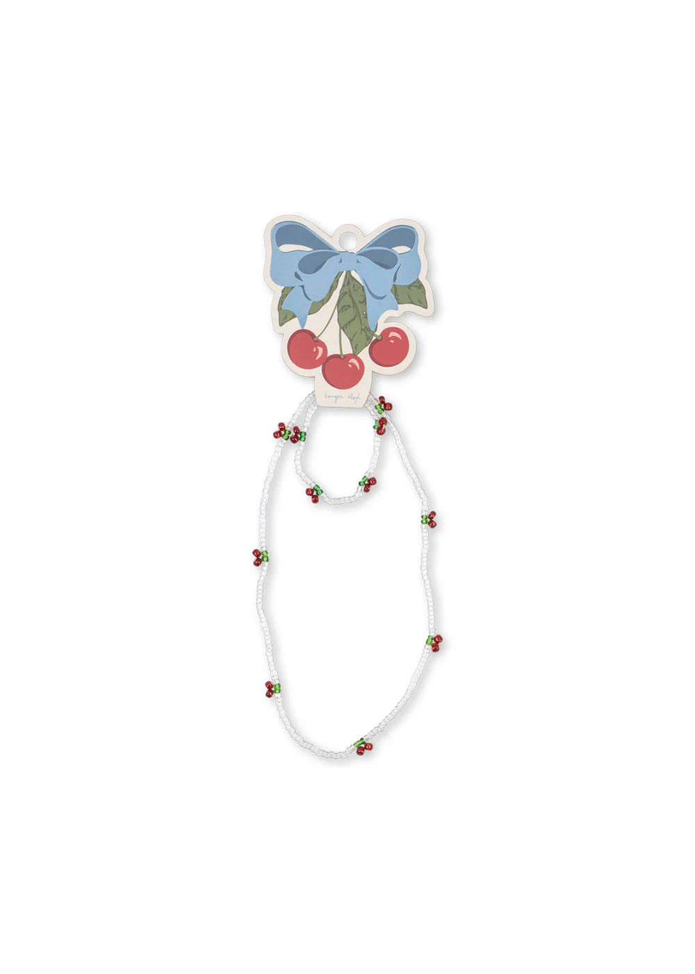PEARLY CHERRY NECKLACE AND BRACELET SET - RED/GLITTER