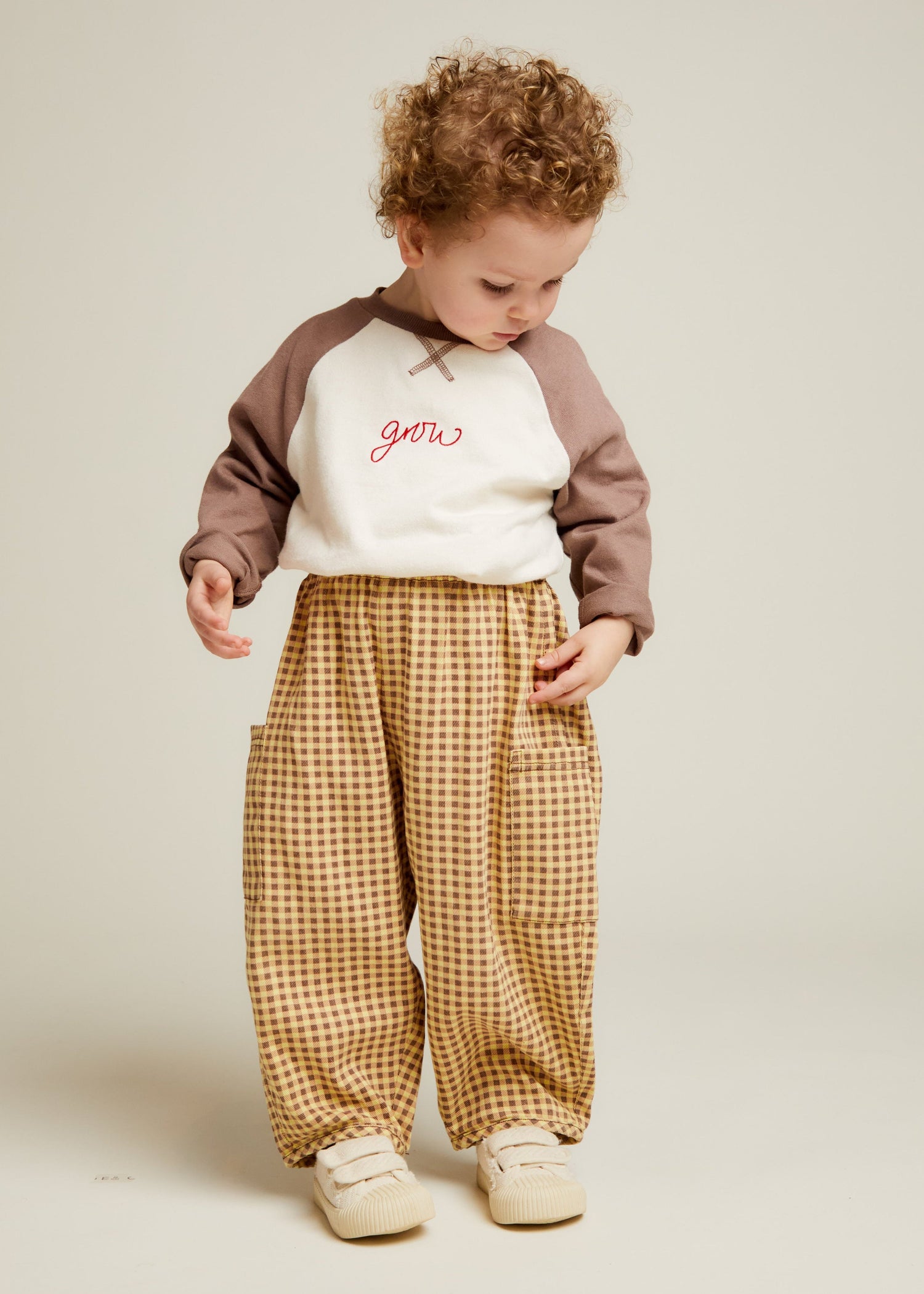 EMERSON OCHRE GINGHAM TROUSER
