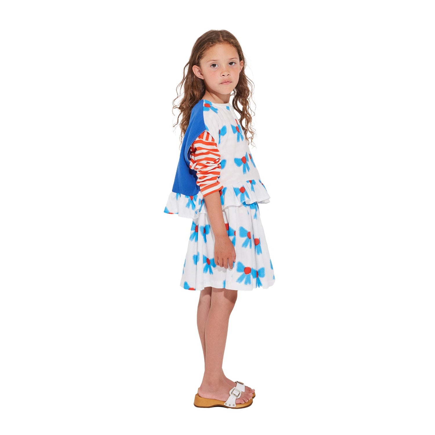 VELA FRILL TOP - BOW PRINT