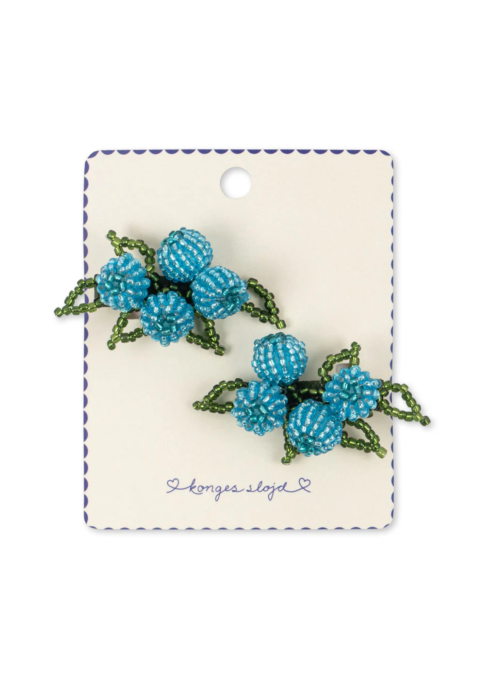 2 PACK BLUEBERRY BEADED HAIR CLIP - BLUEBERRIES