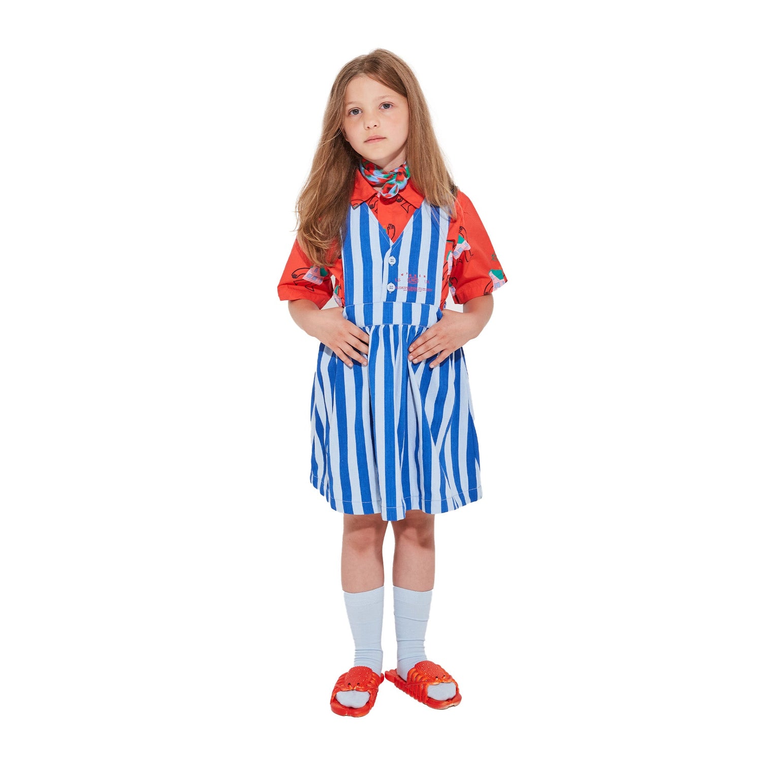 ANNKA PINAFORE - ARTISTS BLUE STRIPE