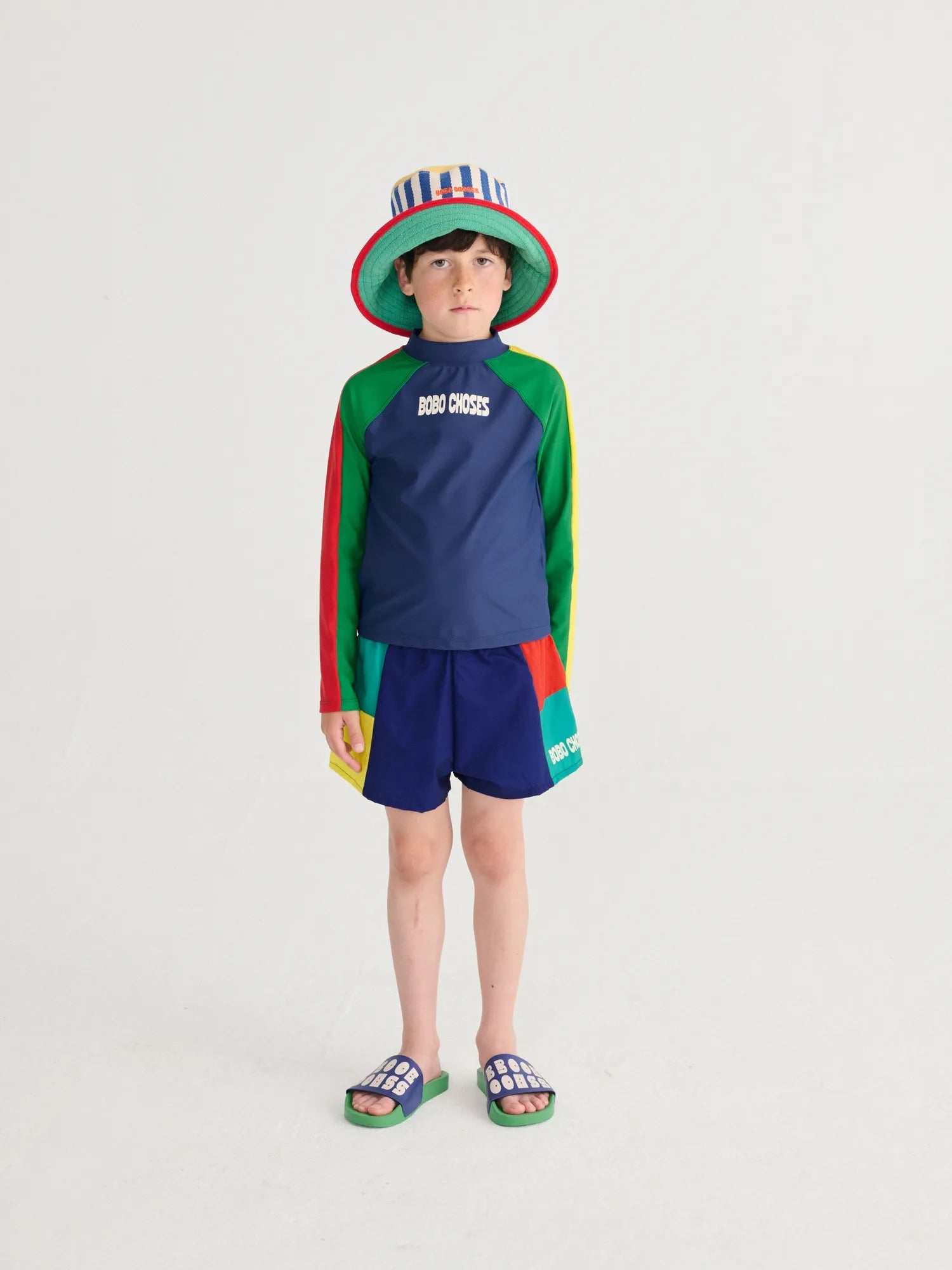 BOBO CHOSES COLOR BLOCK SWIM TRUNKS