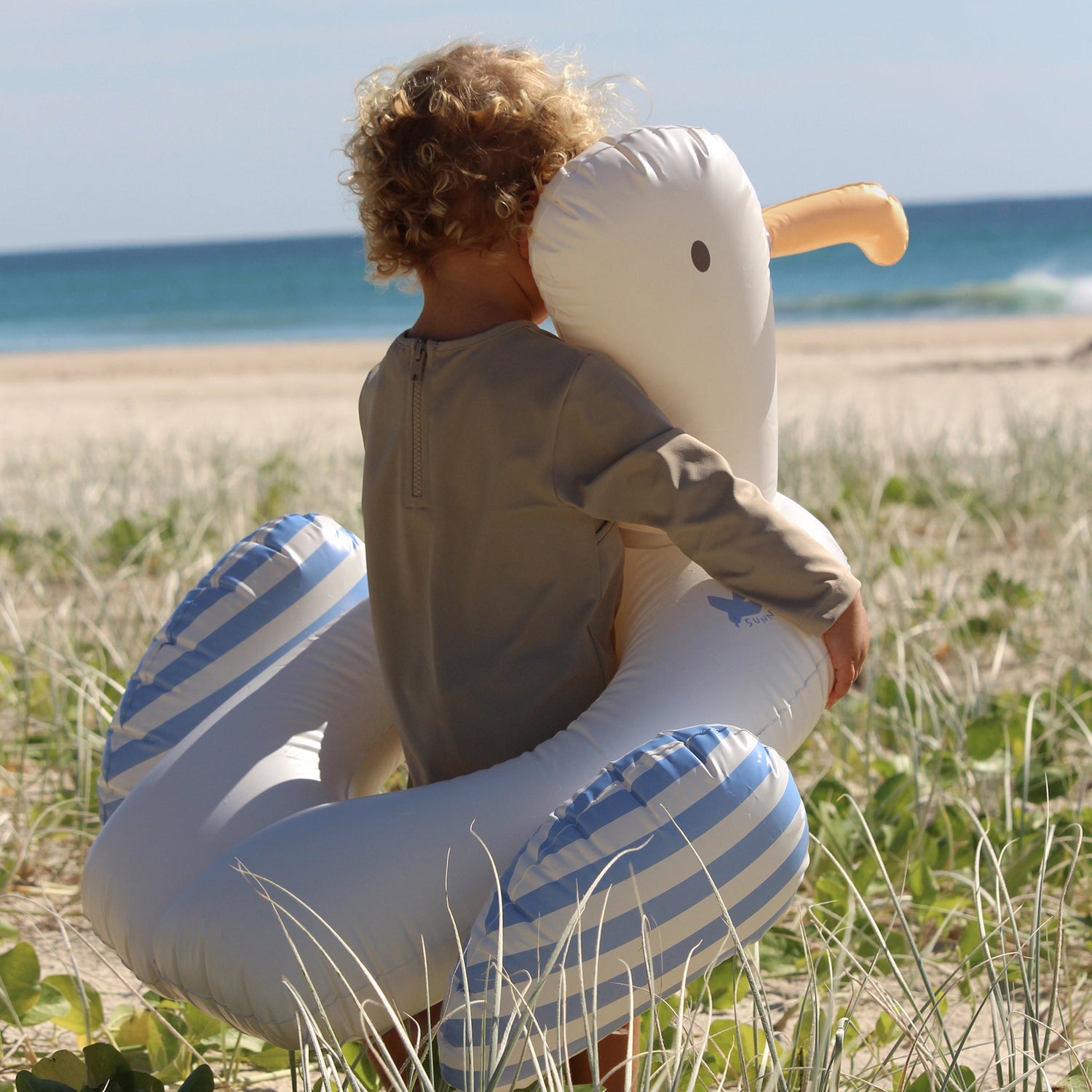 KIDDY FLOAT - SAMMY THE SEAGULL BLUE STRIPE