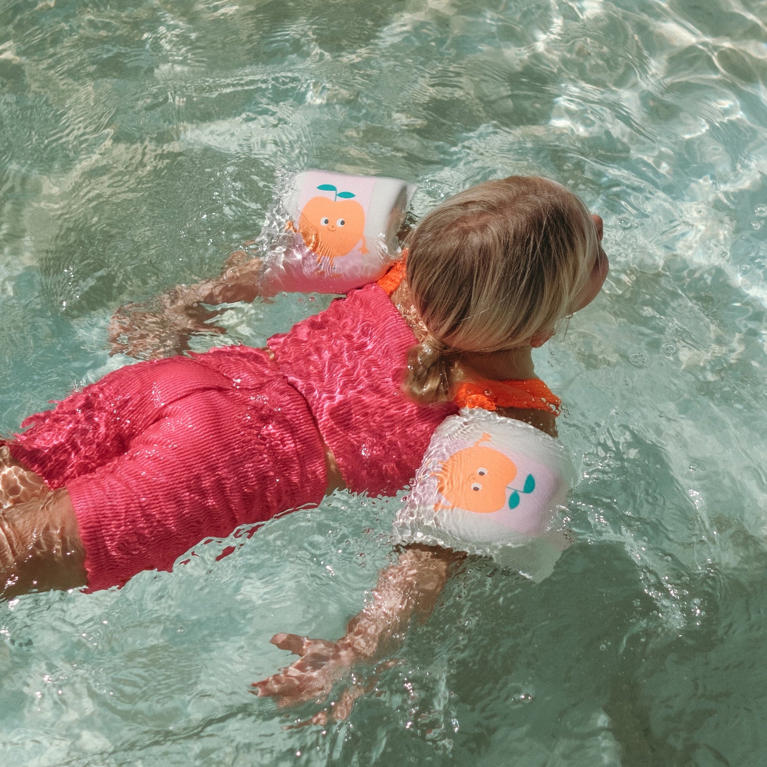 ARM BANDS - POPPY THE PEACH PINK STRIPE