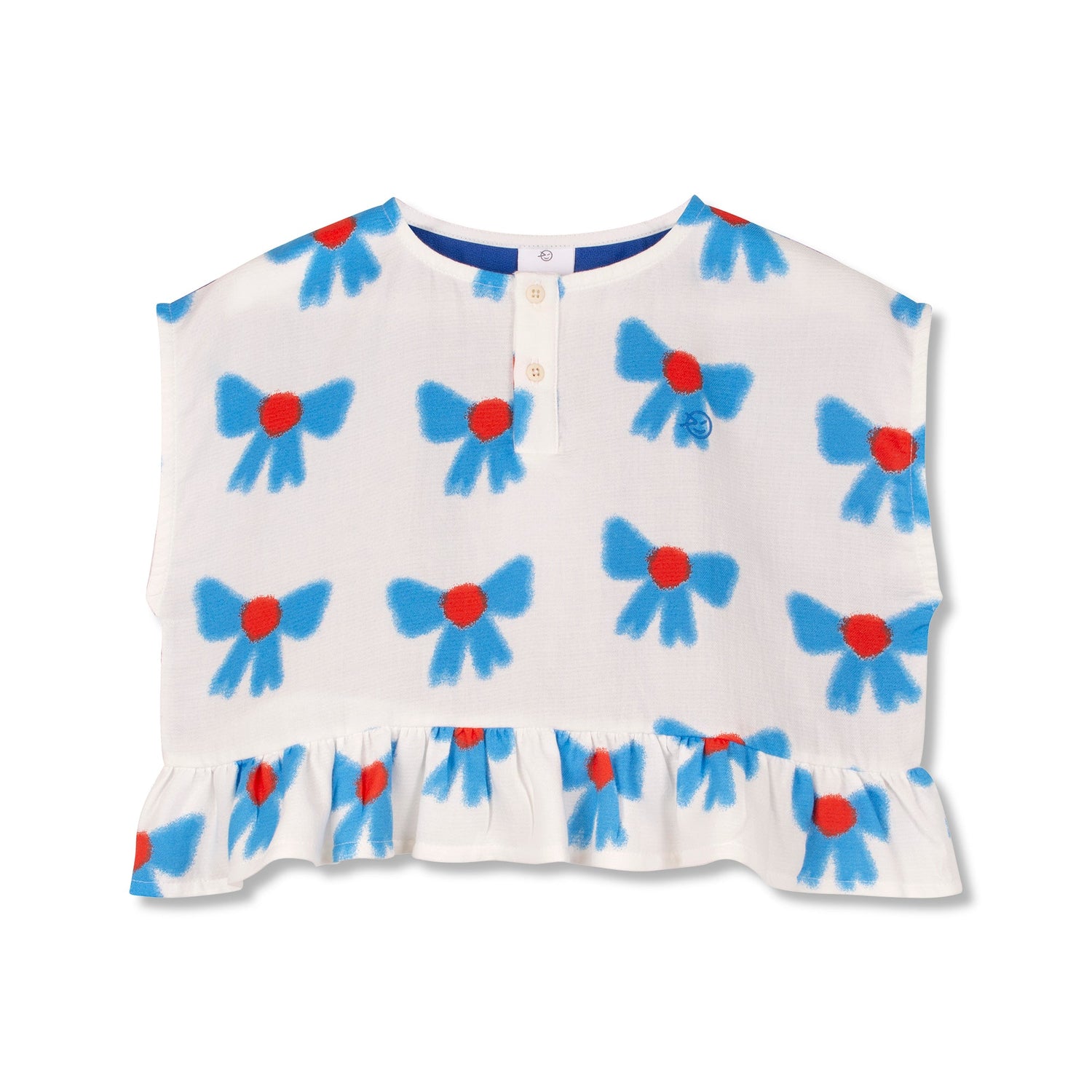 VELA FRILL TOP - BOW PRINT