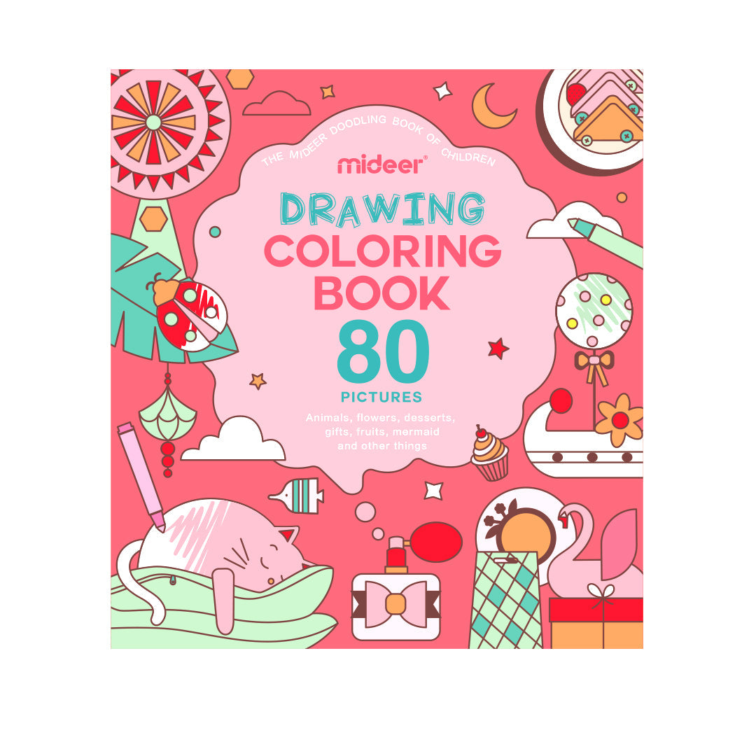 LARGE DRAWING COLORING BOOK - PINK