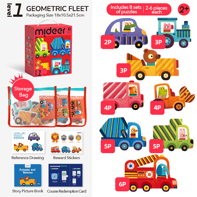 Level Up Puzzles Level 1 Cars by Mideer
