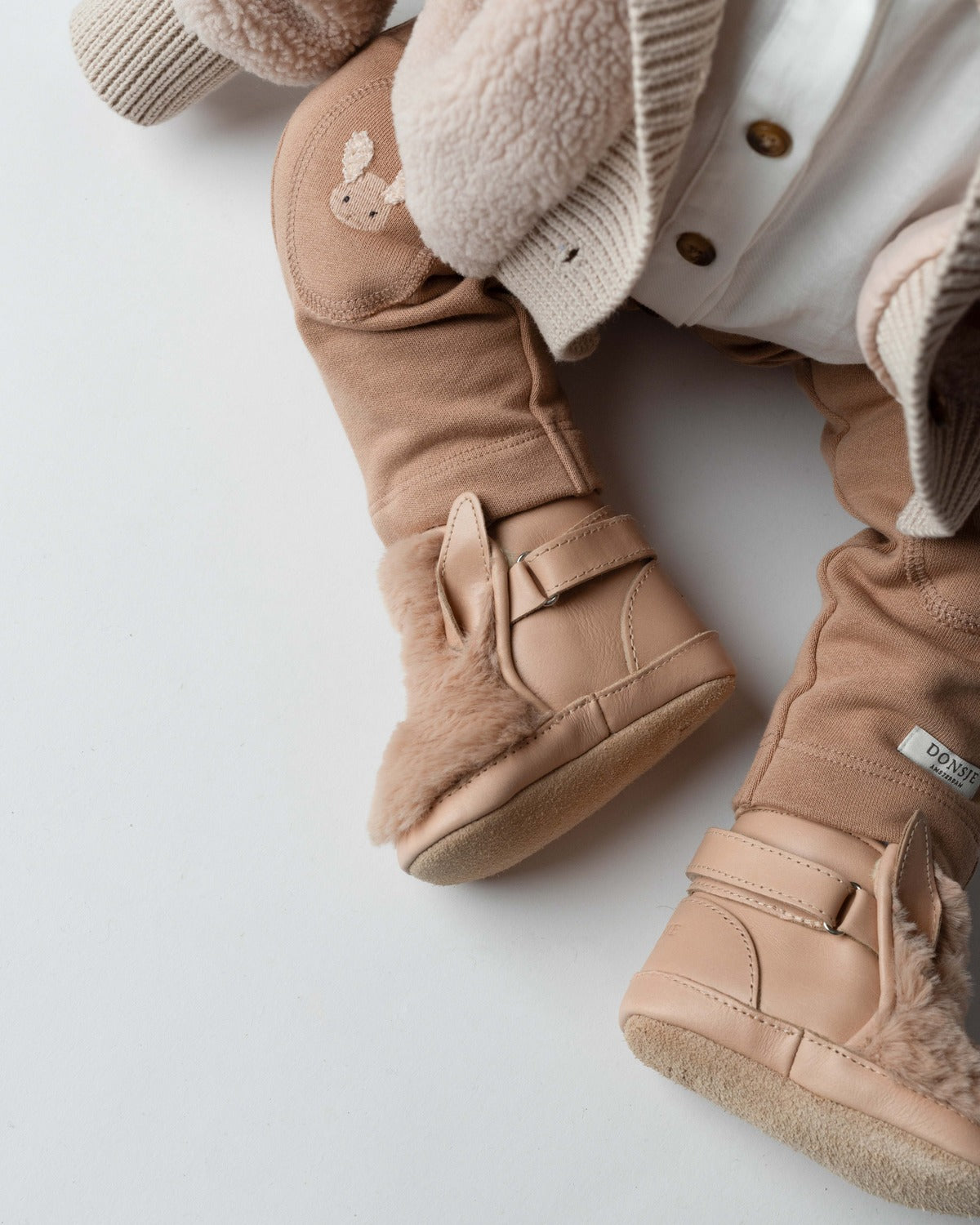 Richy Booties Fluffy Bunny Warm Beige Soft Faux Fur
