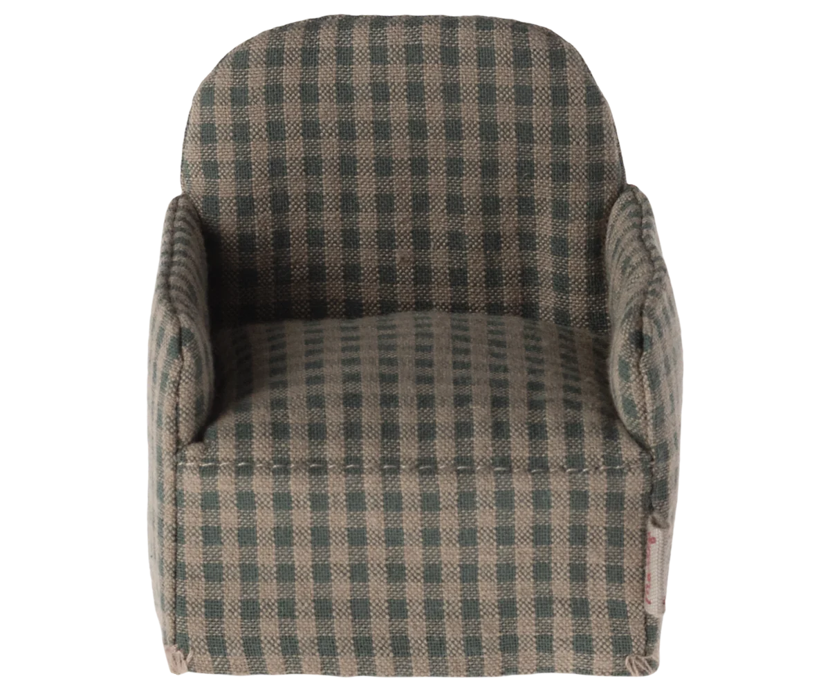 CHAIR, MOUSE - GREEN CHECKER