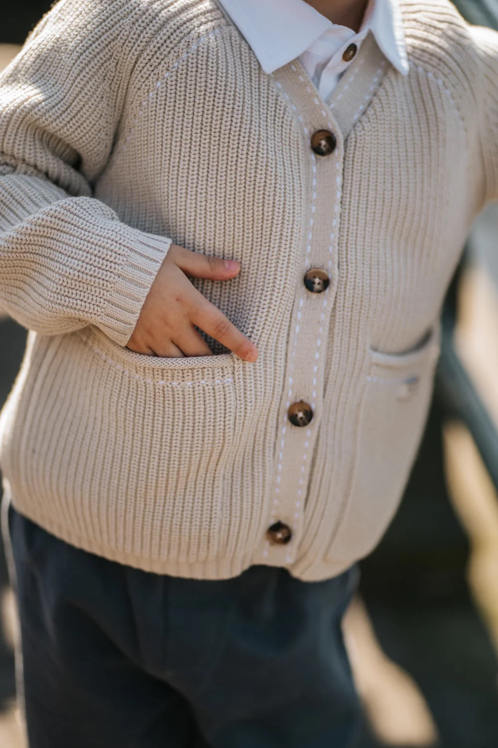 KHALAN CARDIGAN | WHITE SAND