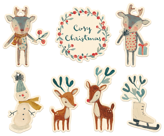 Gift tags, Cosy christmas 14 pcs - Off white