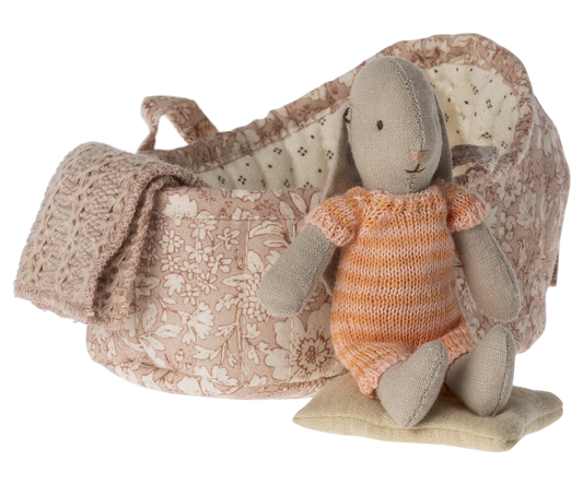 Bunny in carry cot, Micro - Coral/Peach