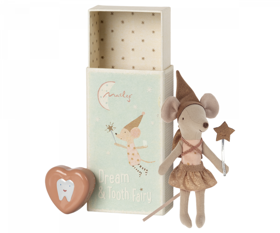 TOOTH FAIRY MOUSE IN MATCHBOX - ROSE