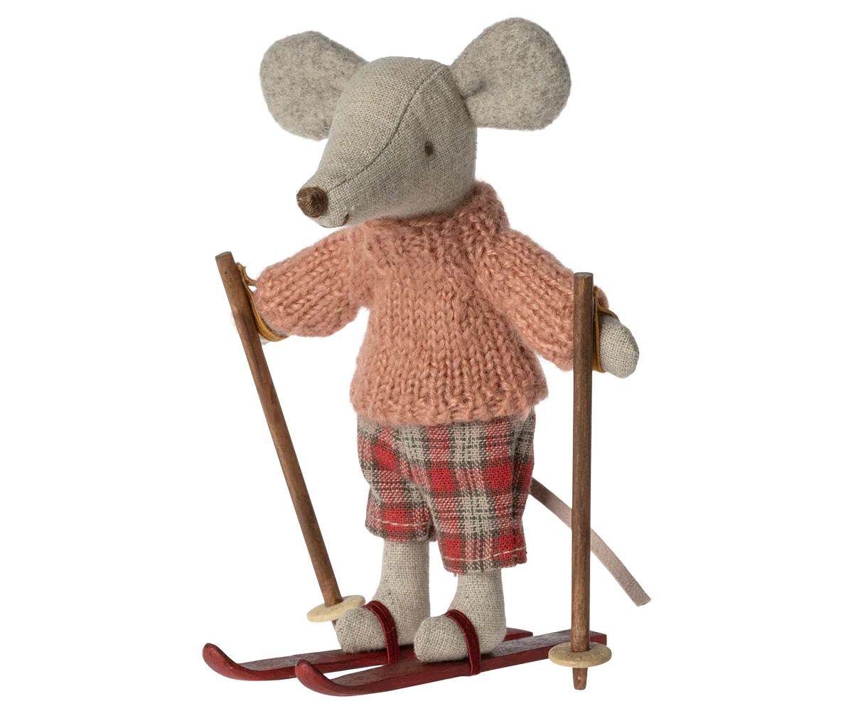 WINTER MOUSE WITH SKI SET, BIG SISTER