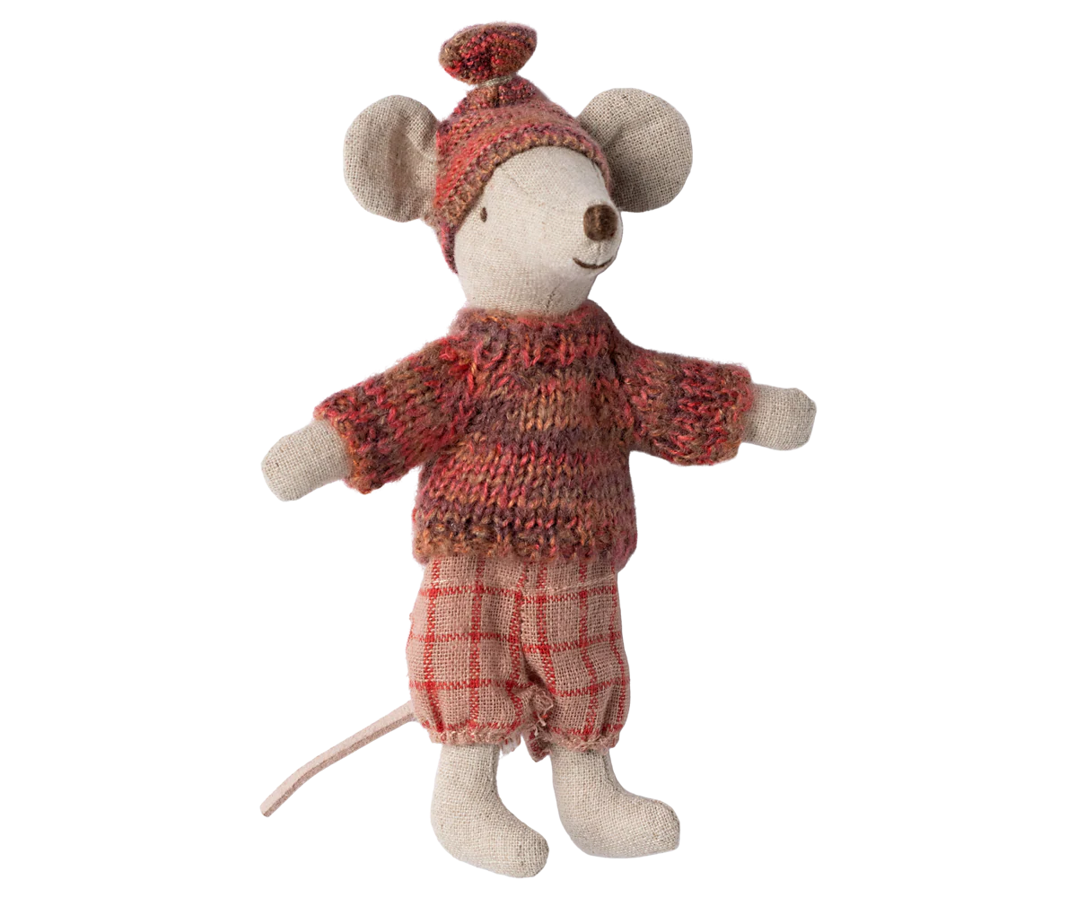 WINTER MOUSE WITH SKI SET, BIG SISTER - ROSE