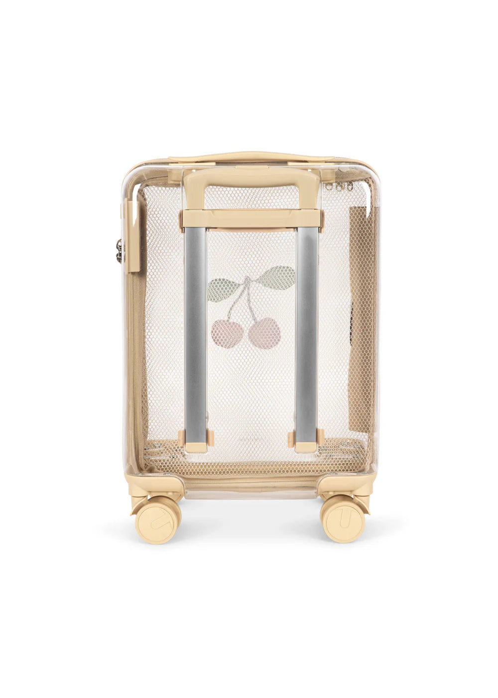 TRANSPARENT TRAVEL SUITCASE - CHERRY TRANSPARENT