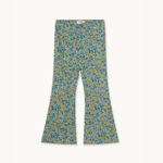 Flower Pattern Rib Pant Washed Blue