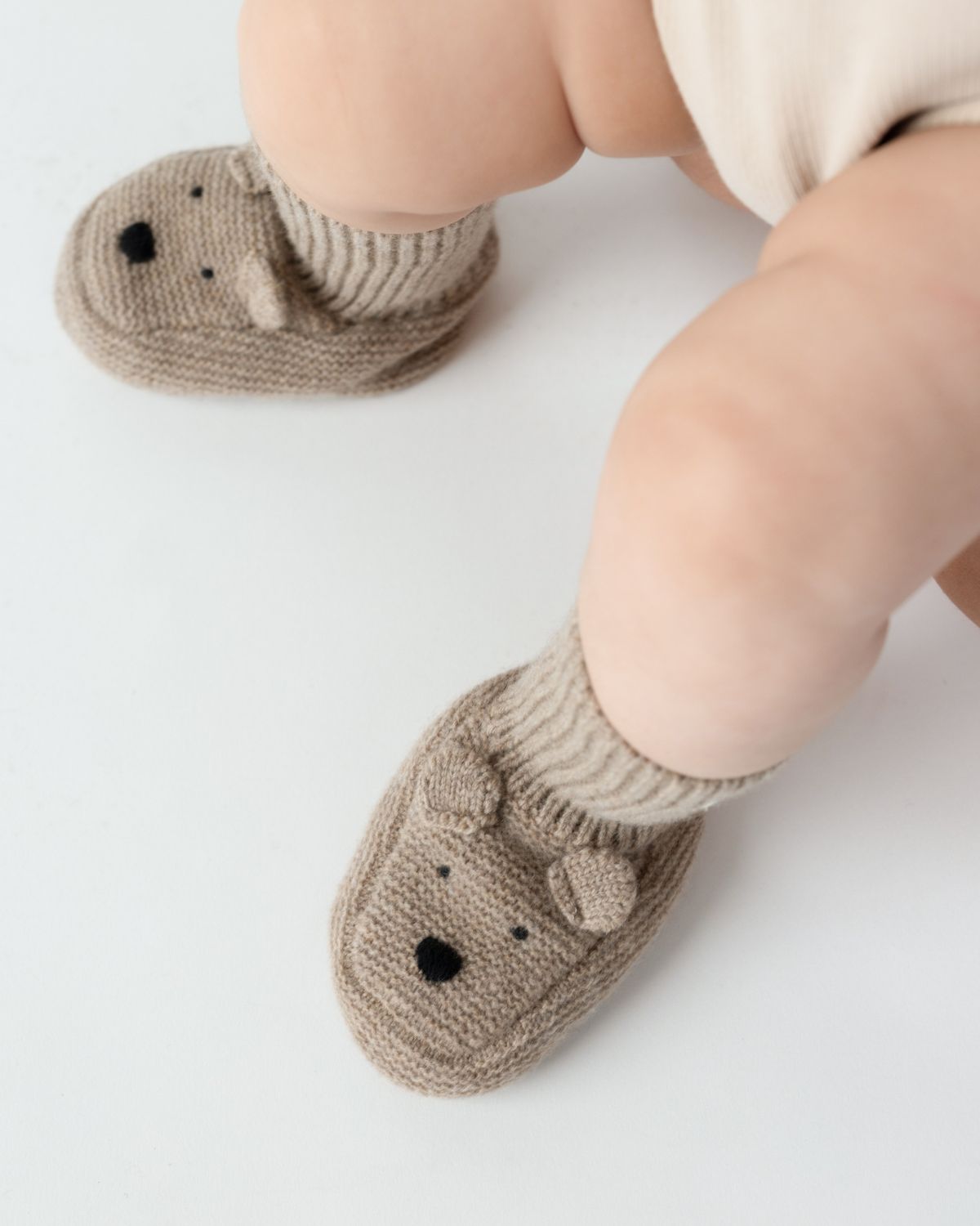 MAICER MERINO WOOL BOOTIES | BEAR | MILK CHOCOLATE MELANGE