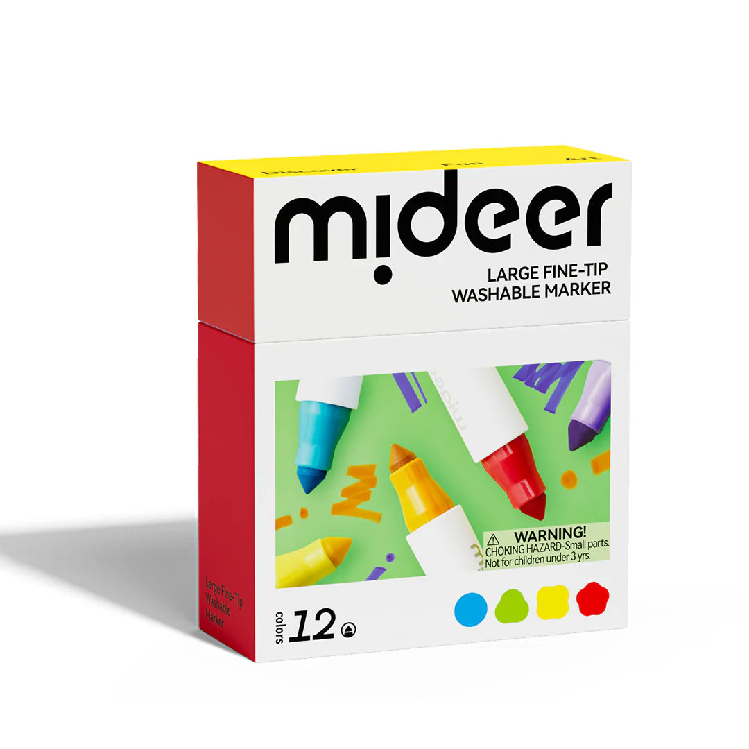 WASHABLE MARKERS MARKERS FELT TIP PENS - 12 COLOURS