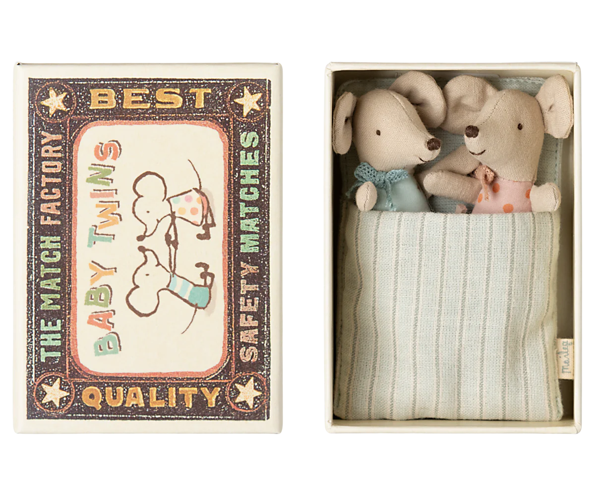 TWINS, BABY MICE IN MATCHBOX