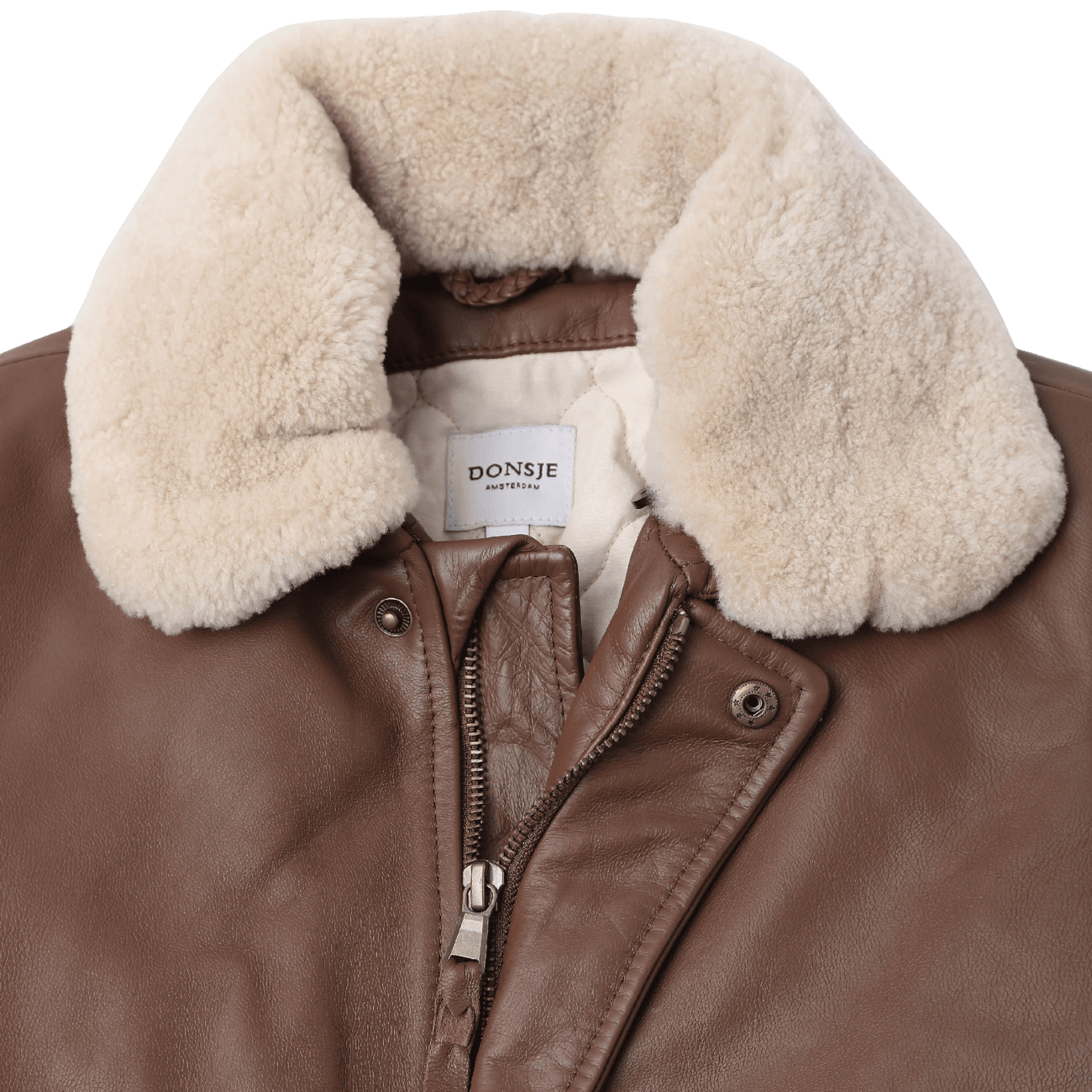 Yuki Leather Jacket Bear Cognac Leather