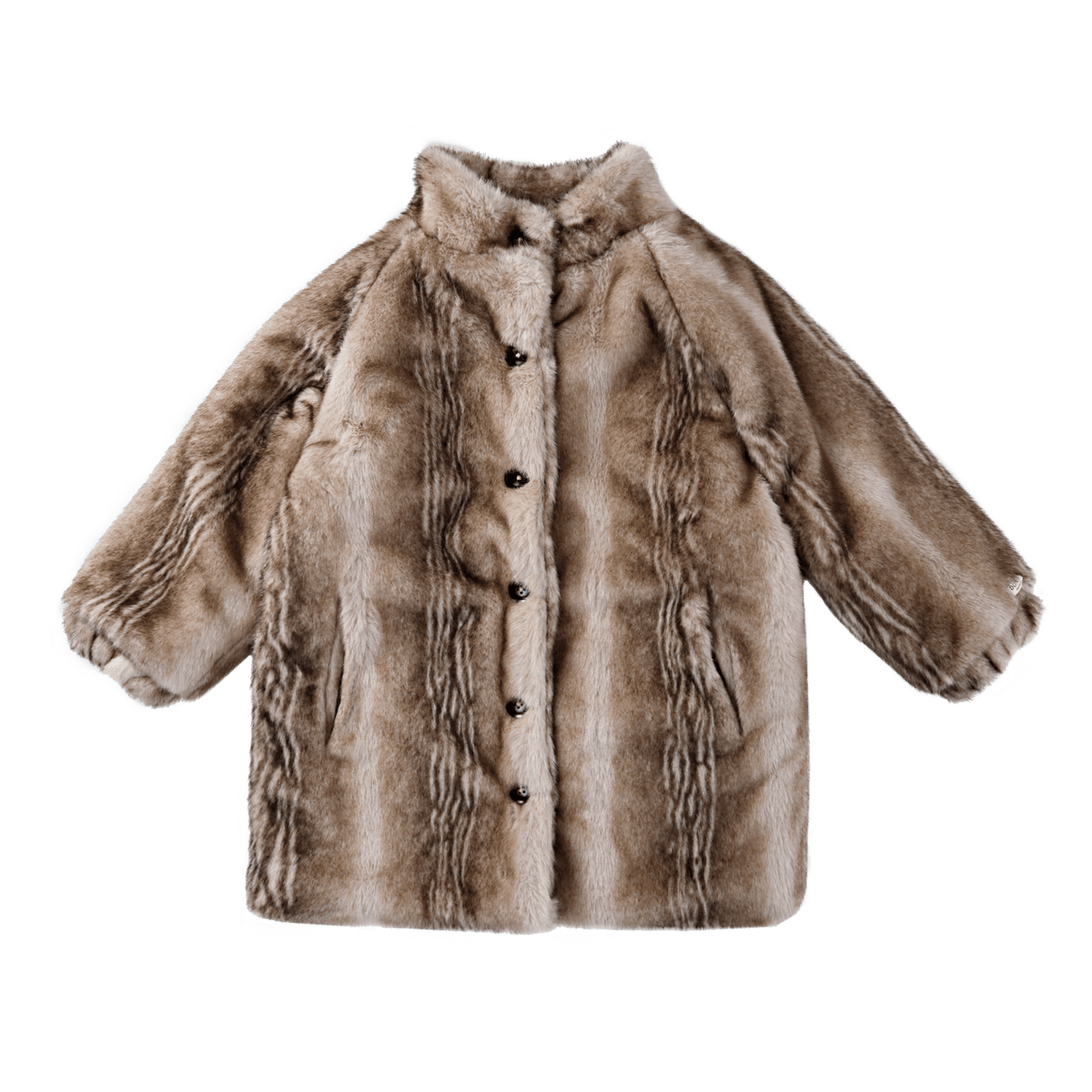 Mila Jacket Soft Taupe Striped Teddy