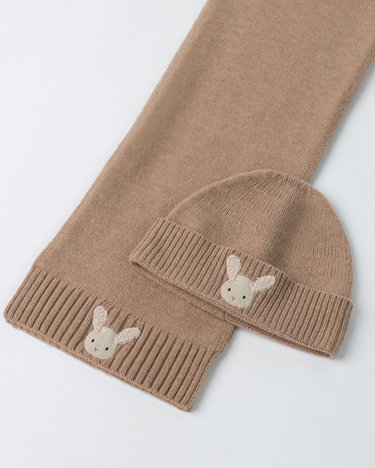 FOPA MERINO WOOL SCARF | FLUFFY BUNNY | HAZELNUT
