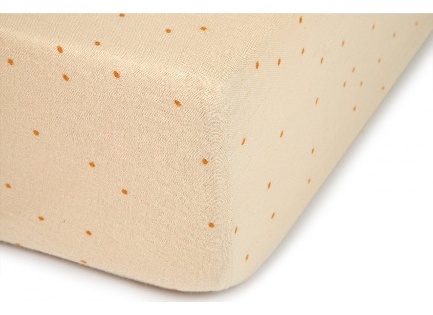 WABI-SABI WASHED BB FITTED SHEET PRINT • DOTS GINGER