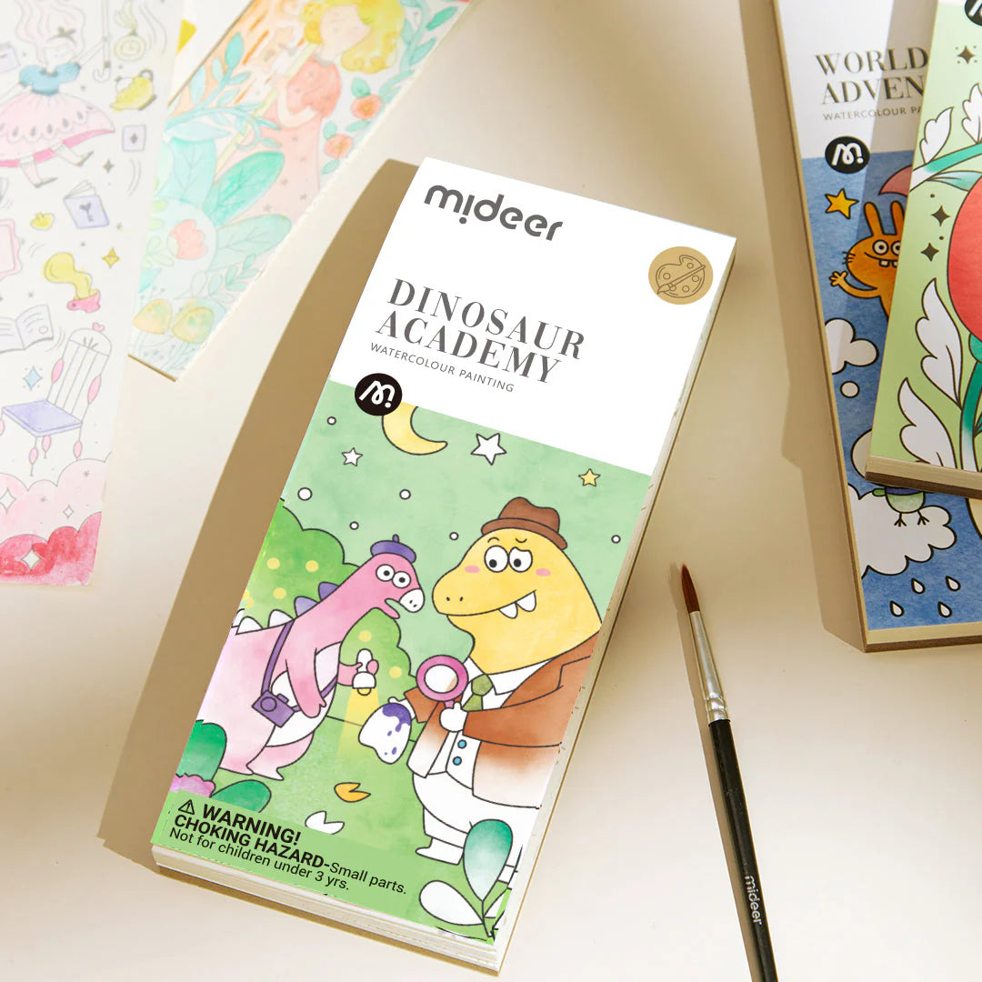 WATERCOLOR COLORING BOOK DINOSAUR ACADEMY