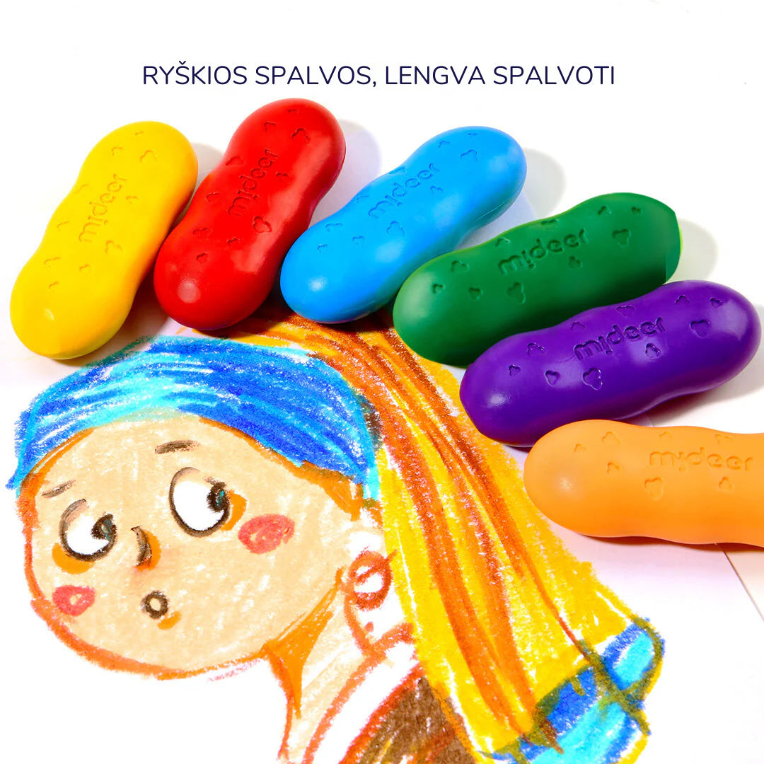 BEESWAX CRAYON BEANS - 8 COLORS