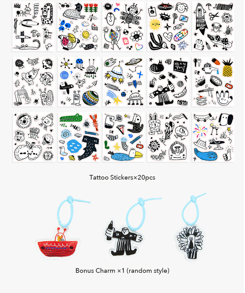 TATTOO / STICKER SET - MINI BLUE