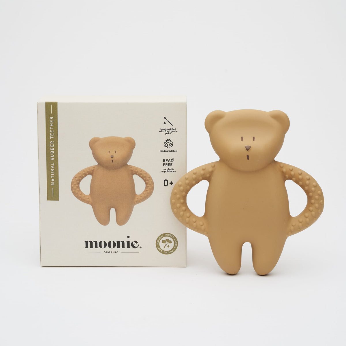 Moonie natural rubber teether Bear Cappuccino