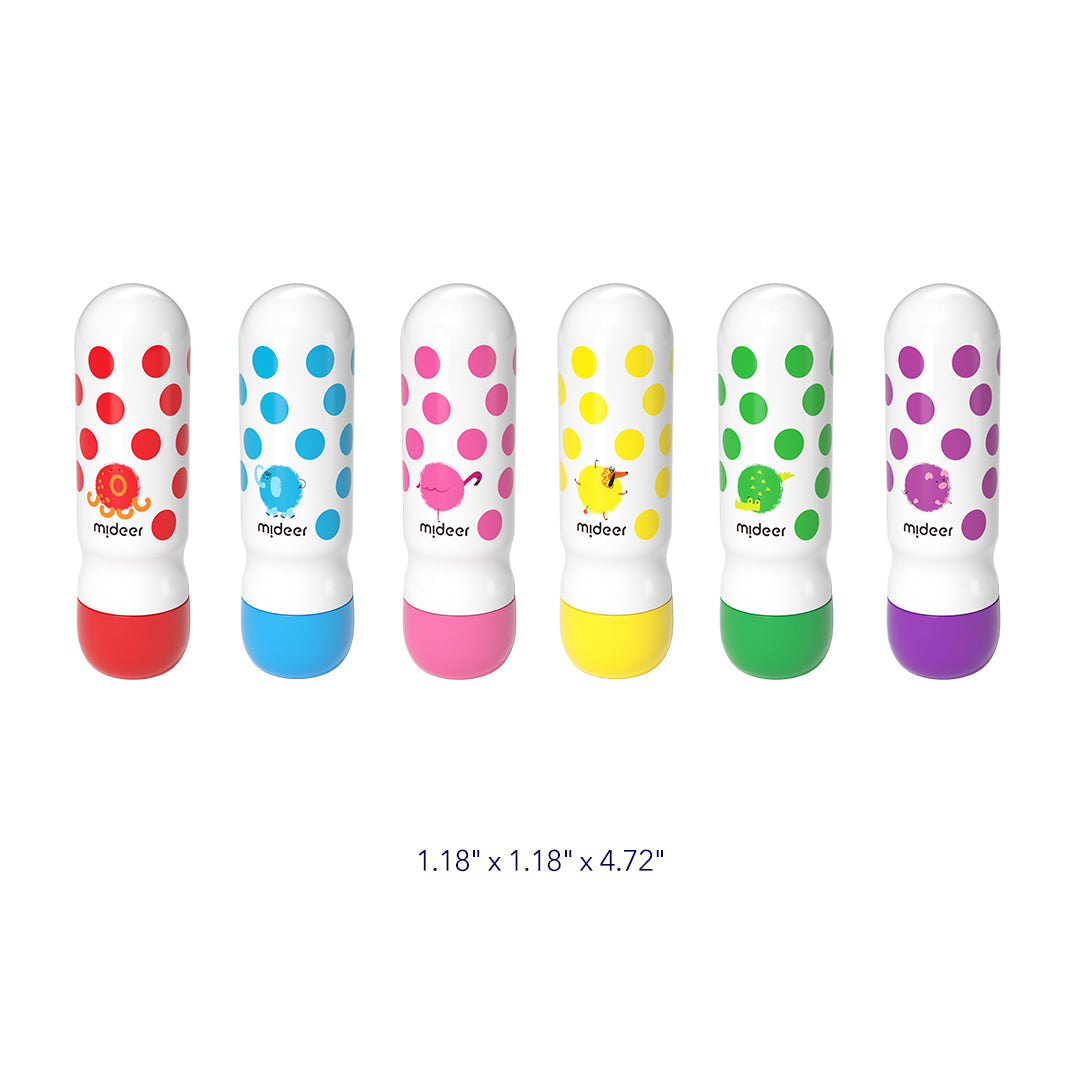 MAGIC DOT PEN - WASHABLE DOT MARKERS FELT TIP PENS - 6 COLOURS