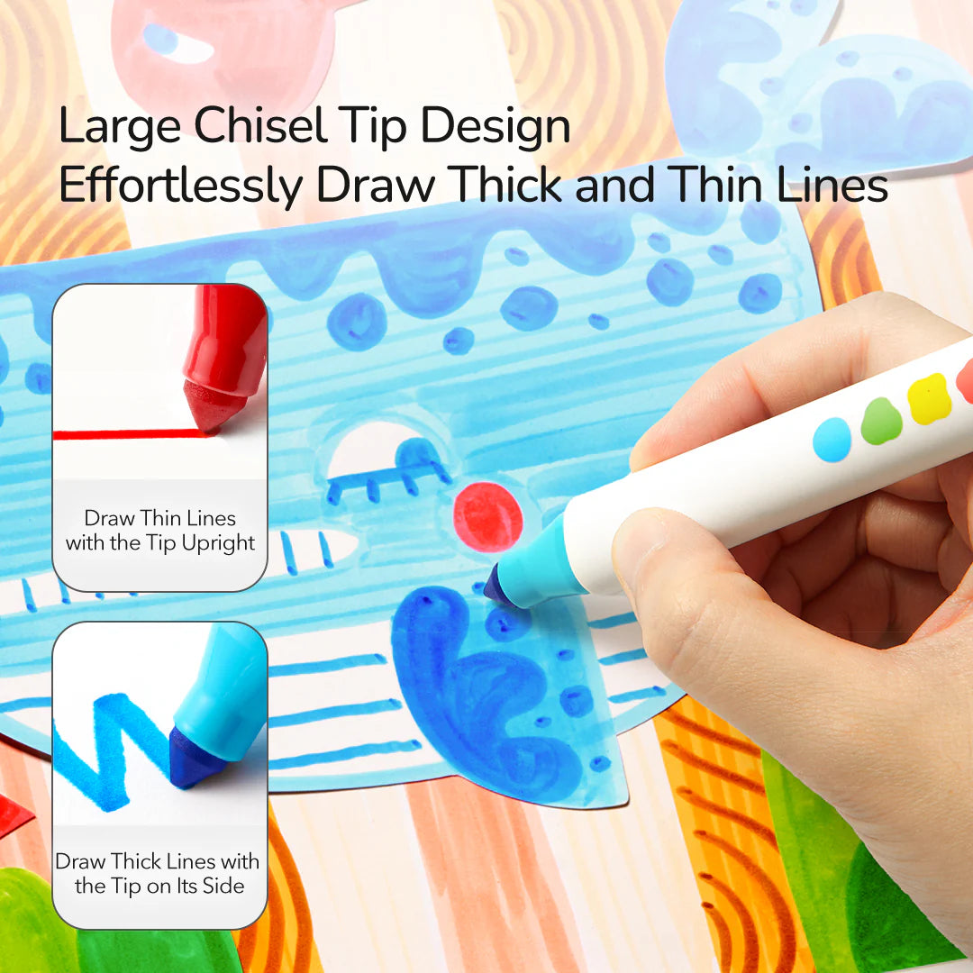 WASHABLE MARKERS MARKERS FELT TIP PENS - 12 COLOURS