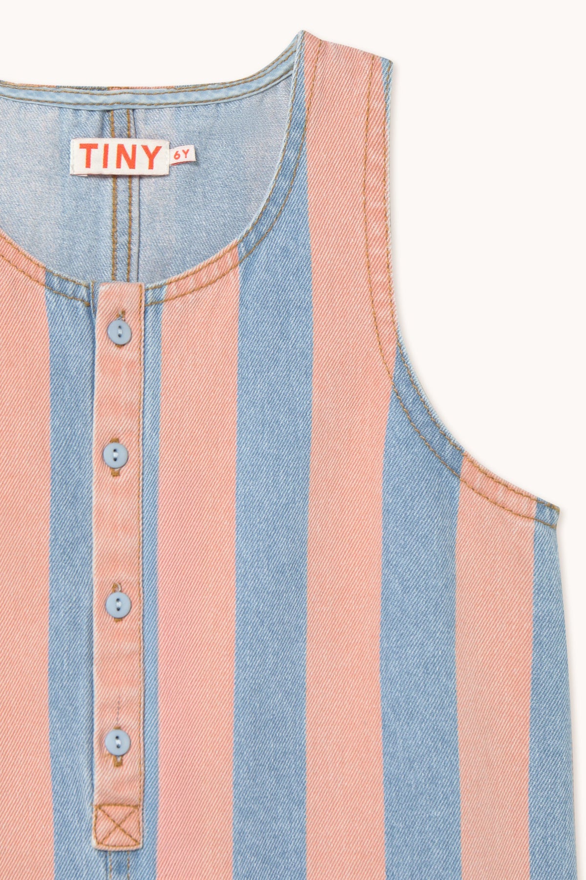 PINK STRIPES DENIM DRESS