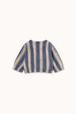 BLUE RETRO STRIPES BABY POLAR JACKET