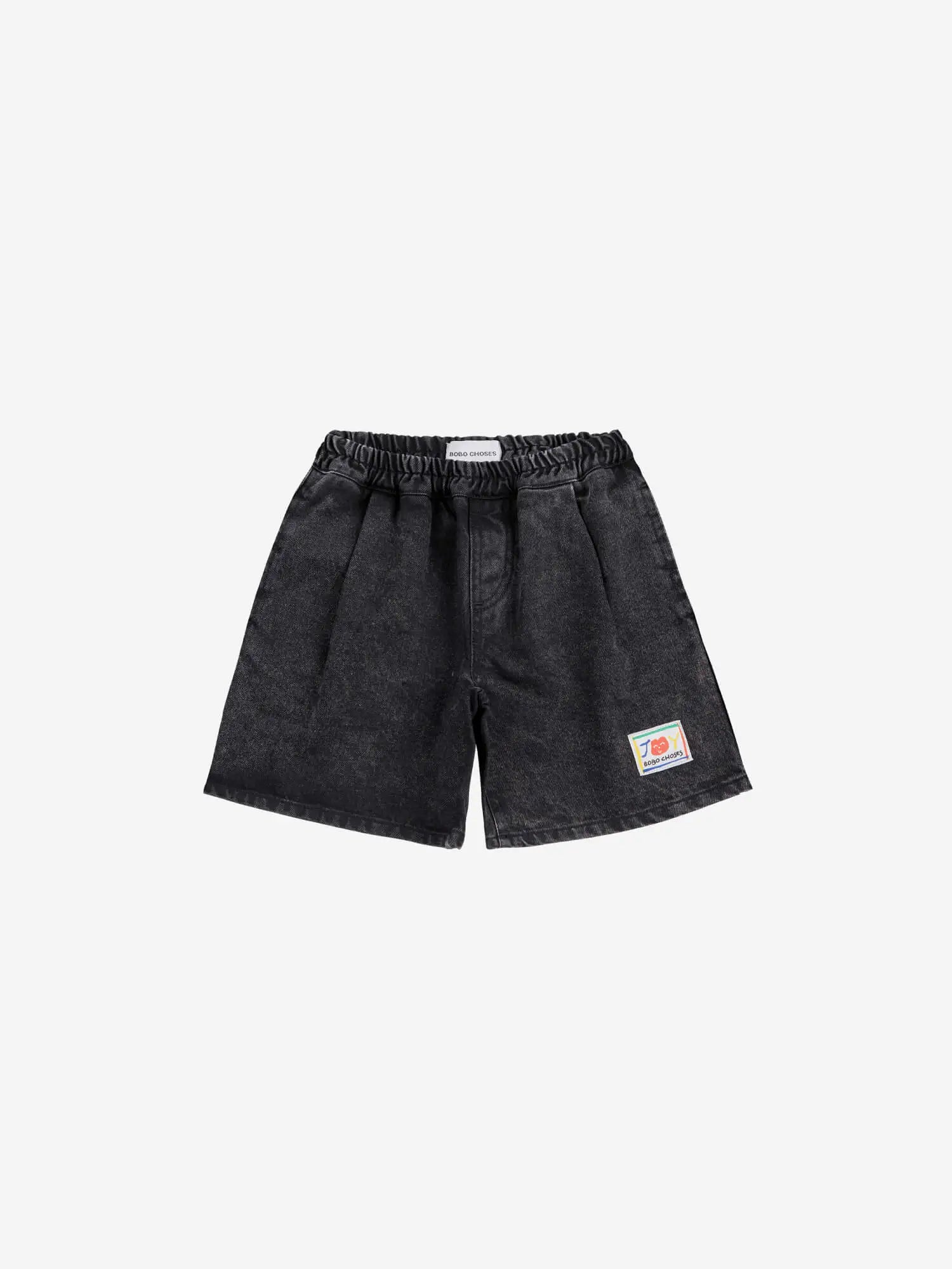 SMILING BLACK DENIM BERMUDA SHORTS