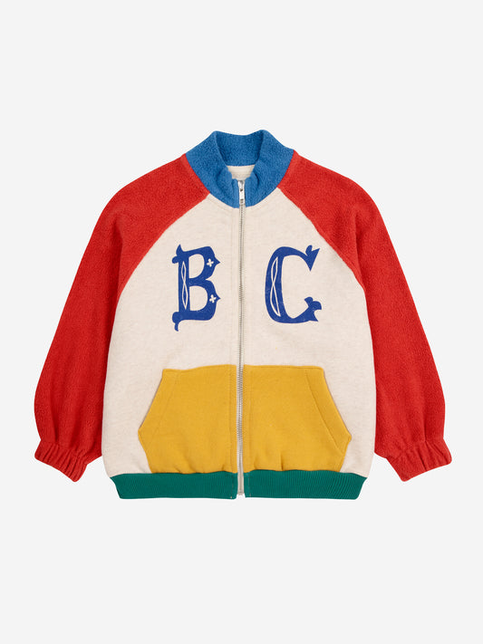 B.C VINTAGE COLOR BLOCK ZIPPED SWEATSHIRT