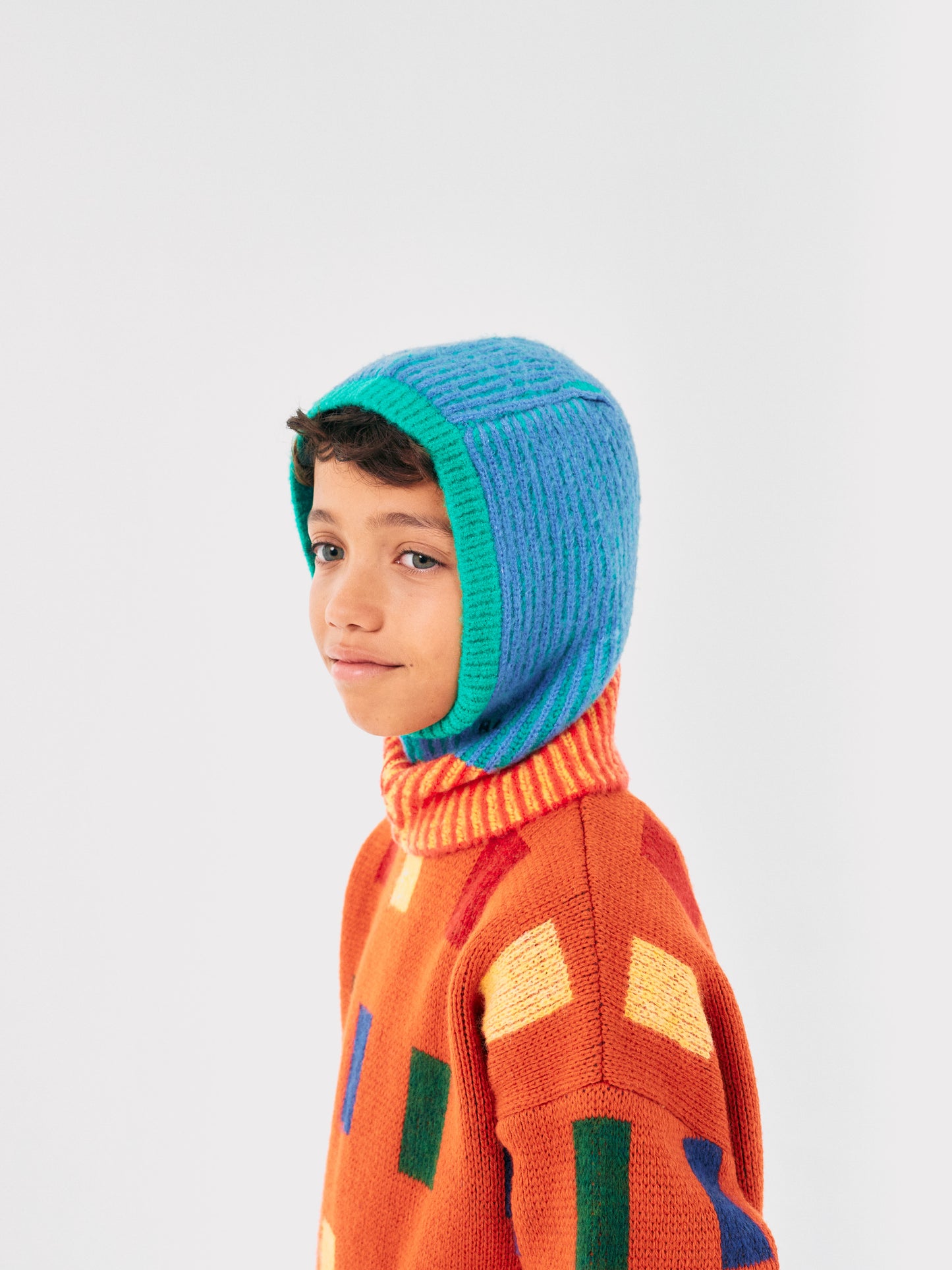 COLOR STRIPES KNITTED BALACLAVA