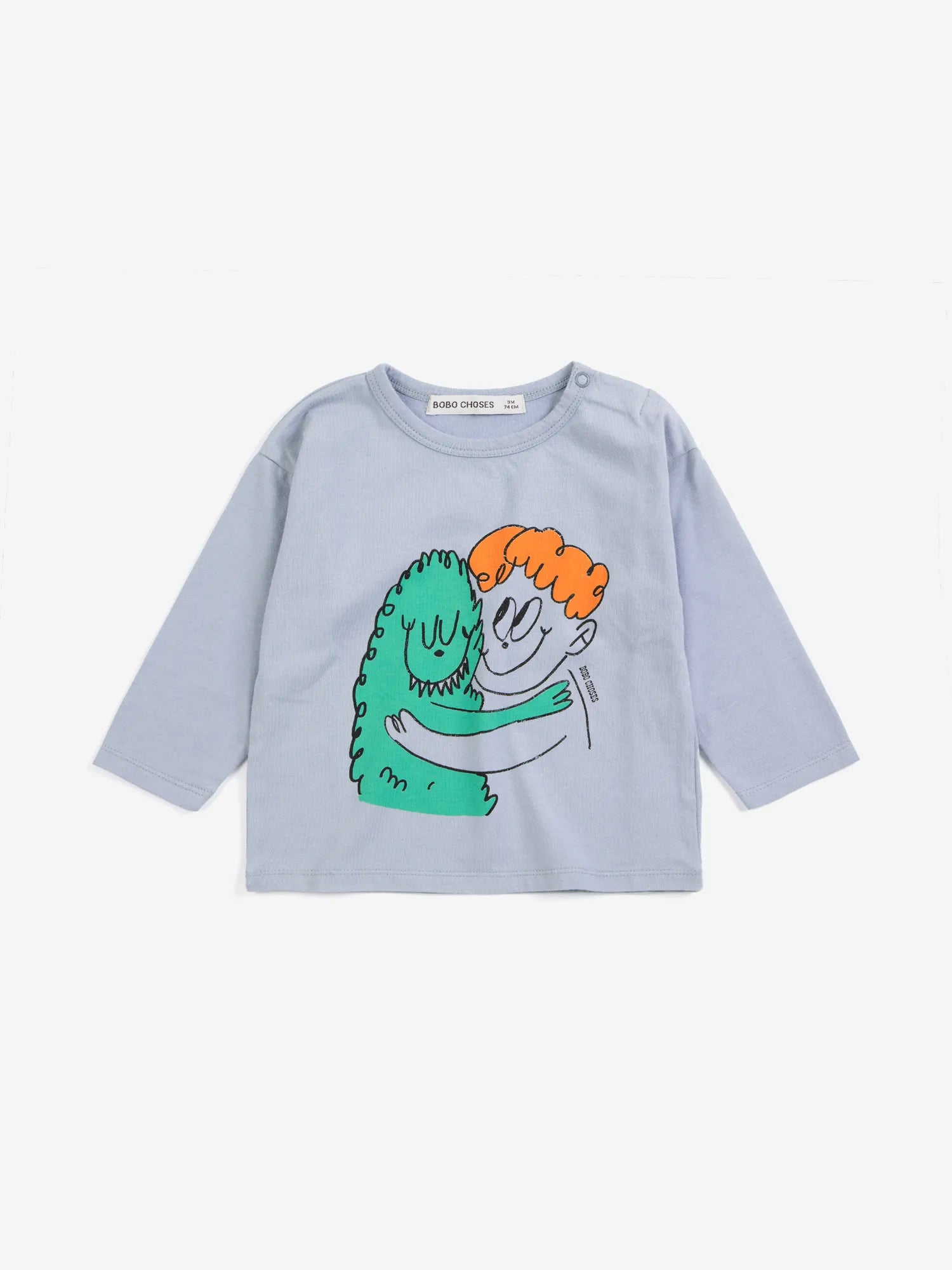 Hug Hairy Monster T-shirt light blue