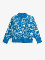 Sketchy Flowers all over jacquard jumper
