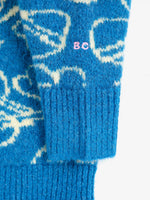 Sketchy Flowers all over jacquard jumper
