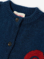Stamp Bloom cardigan midnight blue