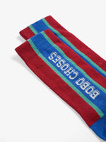 BOBO CHOSES BURGUNDY EMBOSSED EXTRALONG SOCKS