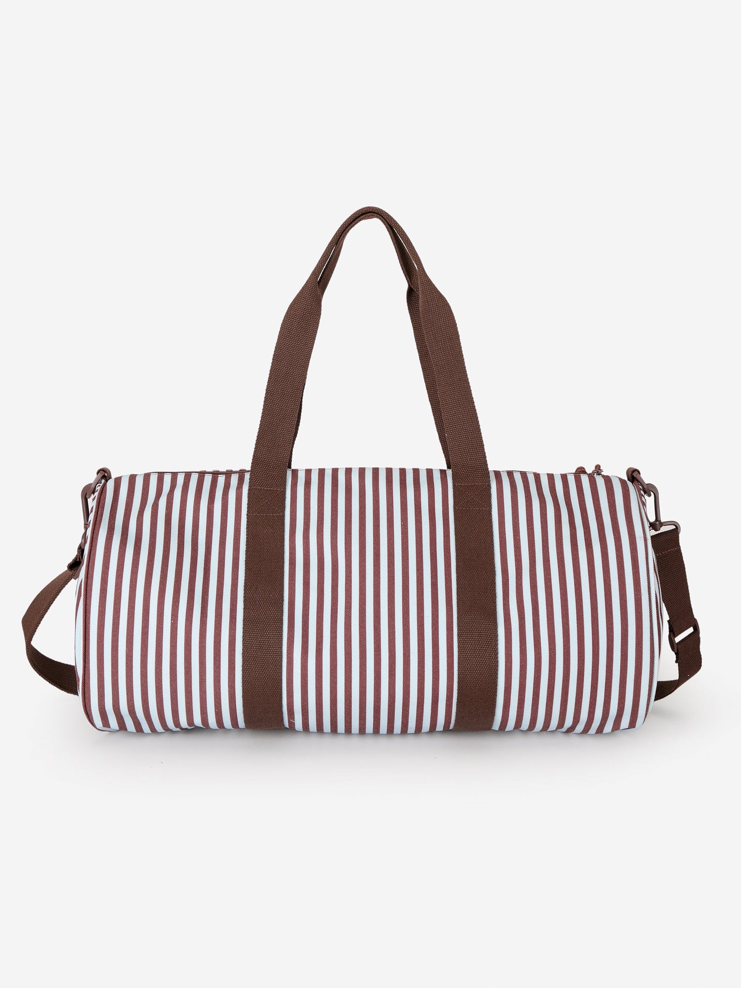 Striped canvas gym bag detail